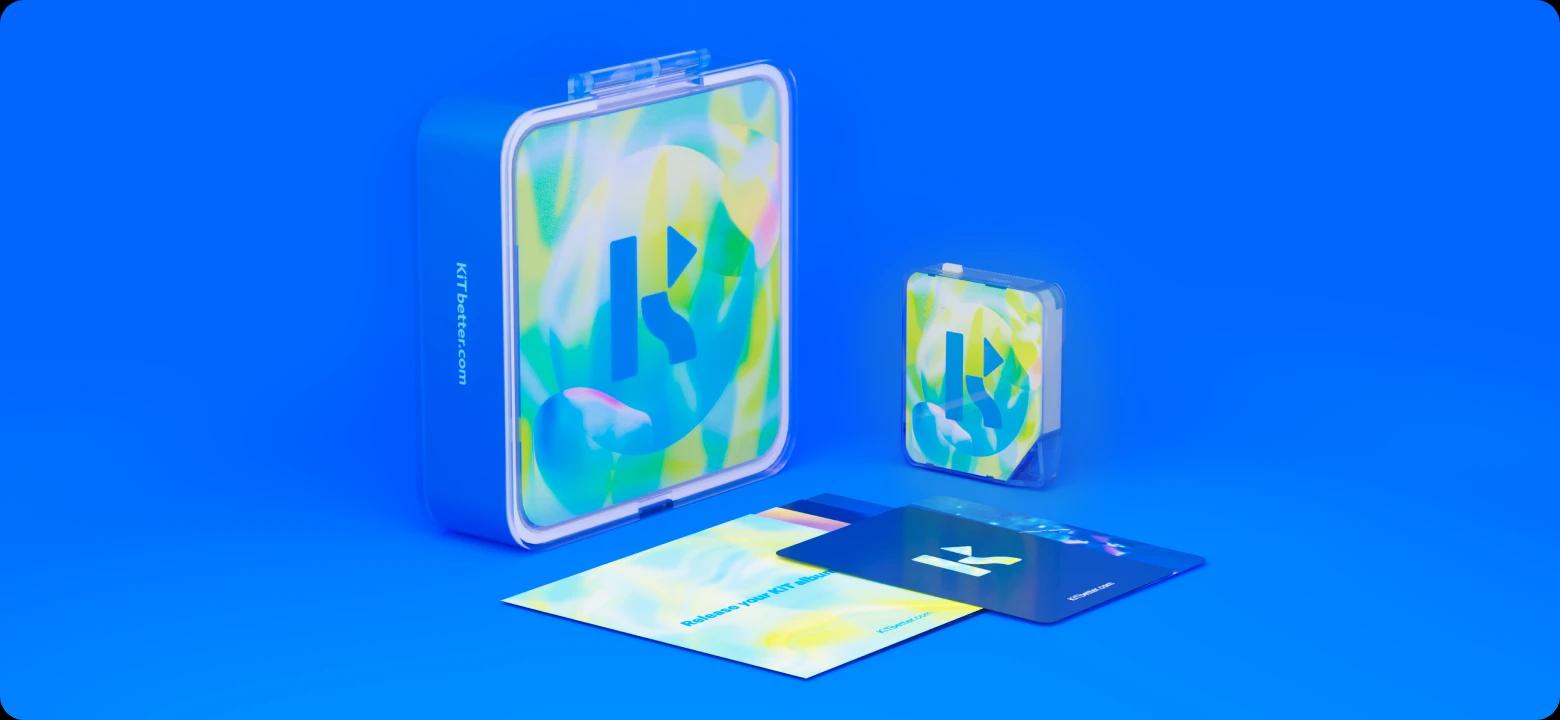 one kit case, one square card, one photocard, one kit